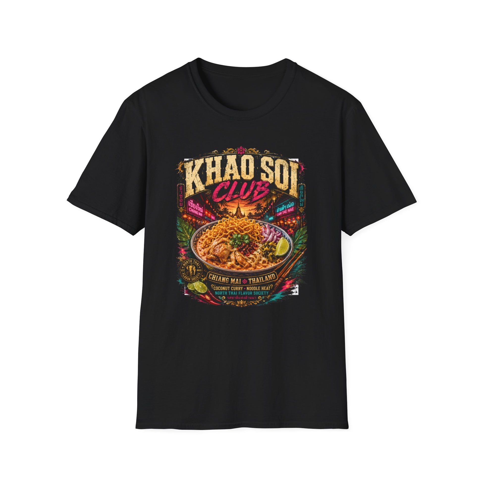 Khao Soi Club T-Shirt Flatlay Thai Food Foodie Streetwear Styling