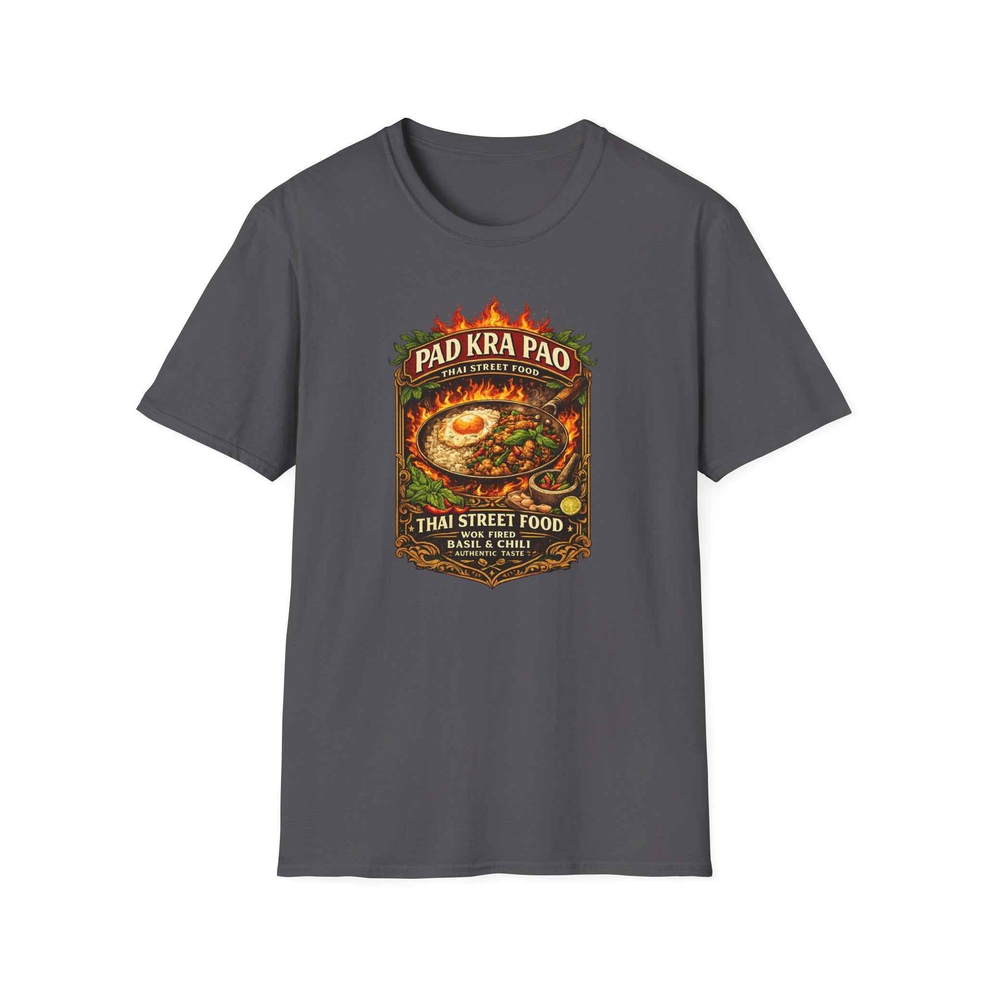Pad Kra Pao T-Shirt dunkel Thai Street Food Vintage Graphic Tee