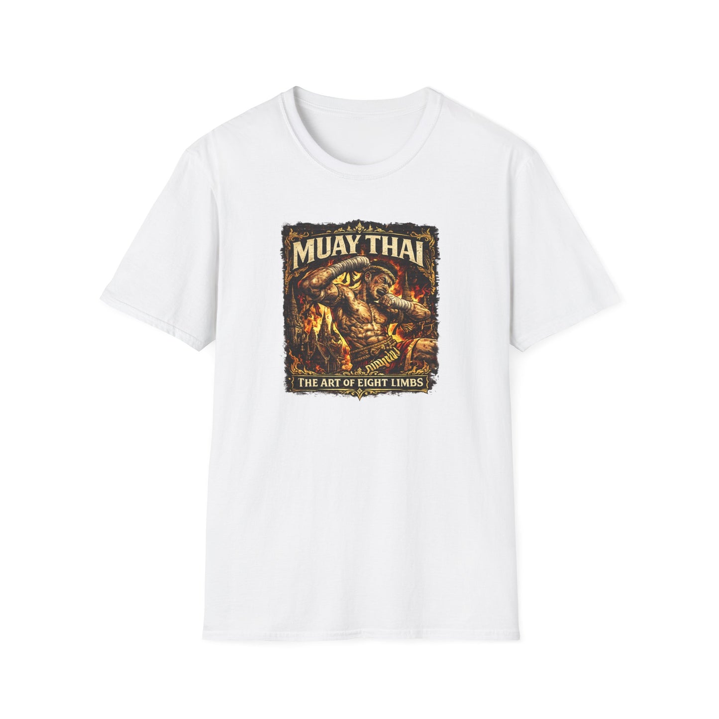Muay Thai T-Shirt weiß – The Art of Eight Limbs Warrior Streetwear Geschenk