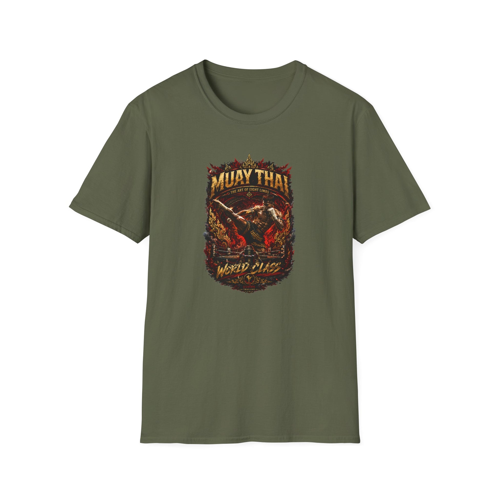Muay Thai T-Shirt schwarz — Boxer Streetwear Vorderansicht
