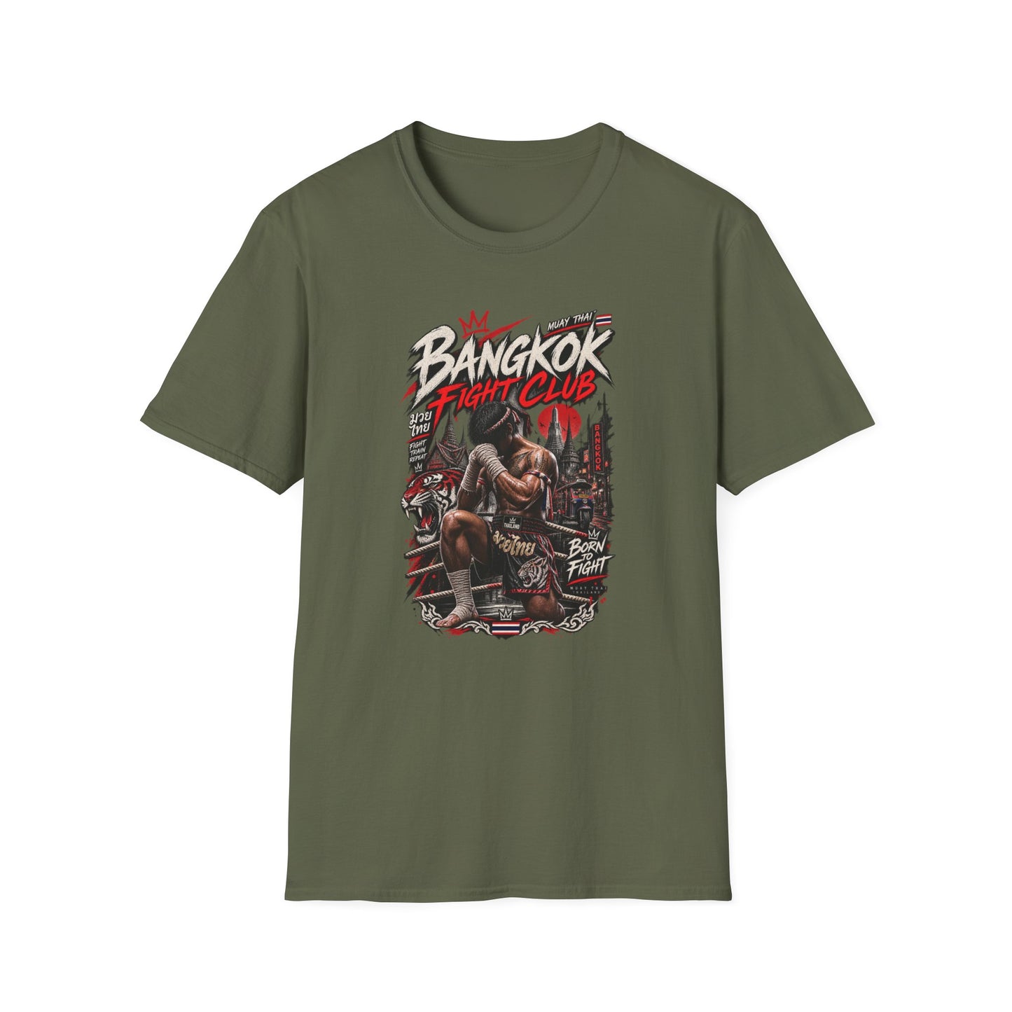 Muay Thai Crown Fighter T-Shirt Rückansicht — Bangkok Tiger Streetwear
