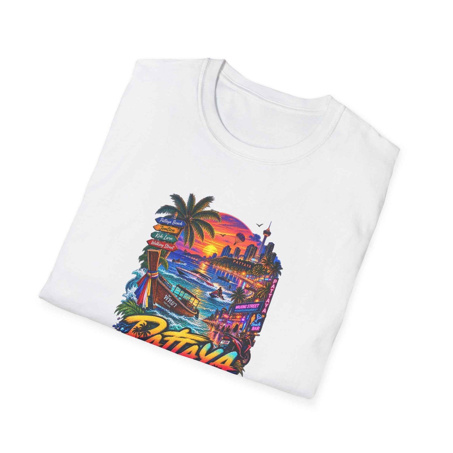 Pattaya Coast to Night T-Shirt White — Streetwear Vorderansicht