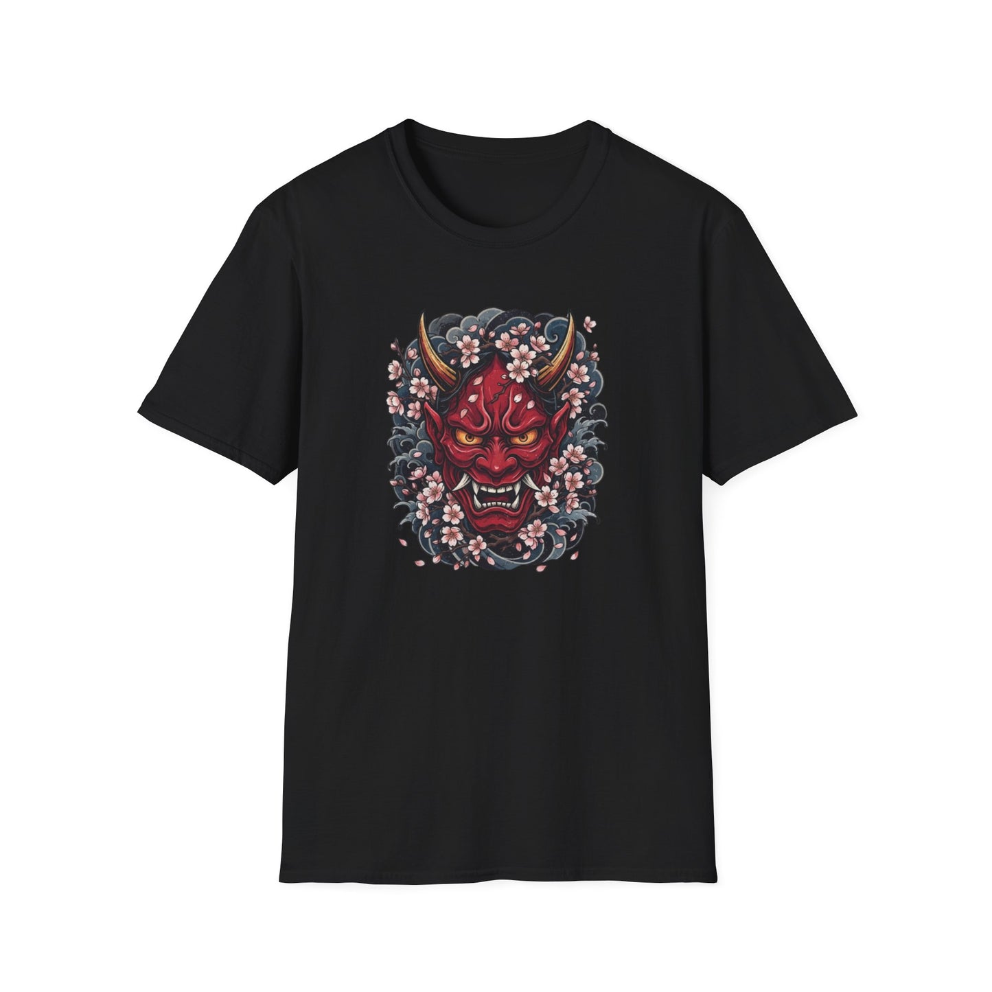 Hannya Maske T-Shirt schwarz — Kirschblüten Dämon Irezumi Geschenk
