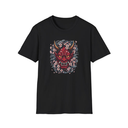 Hannya Maske T-Shirt schwarz — Kirschblüten Dämon Irezumi Geschenk