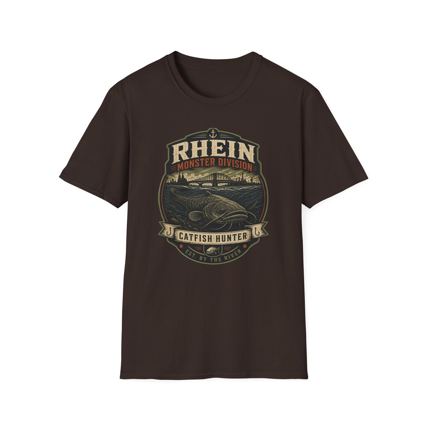 Rhein Monster Division T-Shirt braun Catfish Hunter Shirt