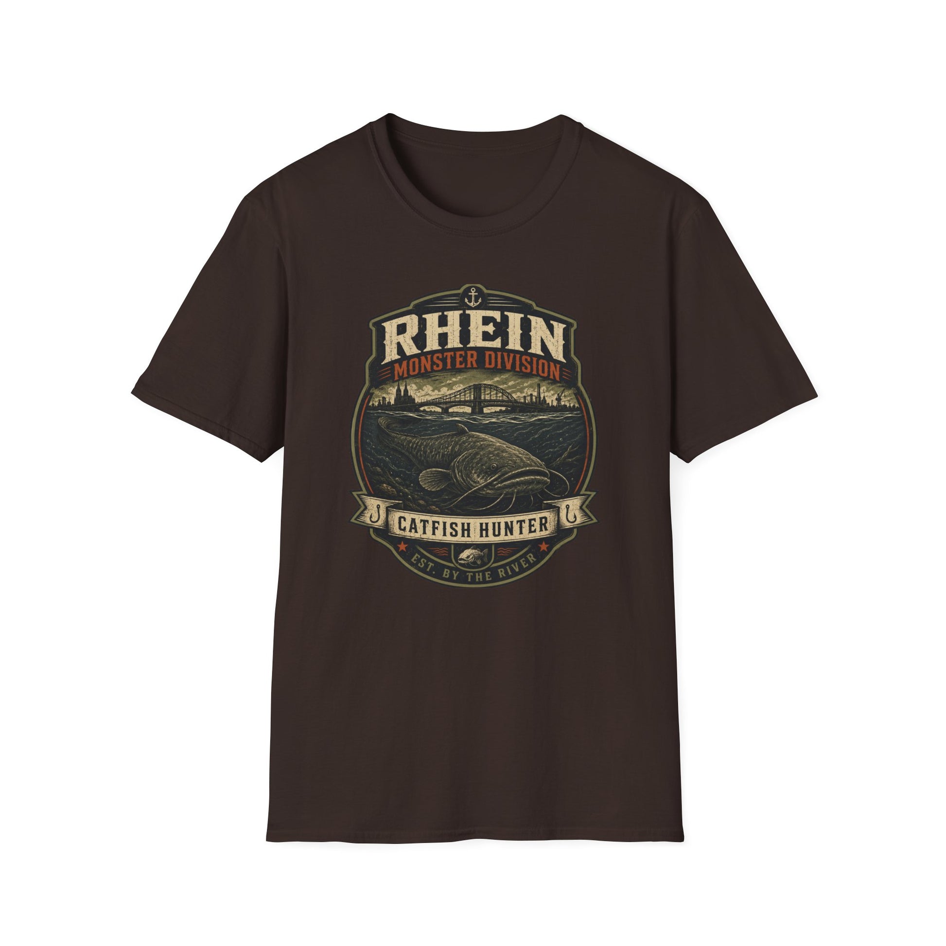 Rhein Monster Division T-Shirt braun Catfish Hunter Shirt
