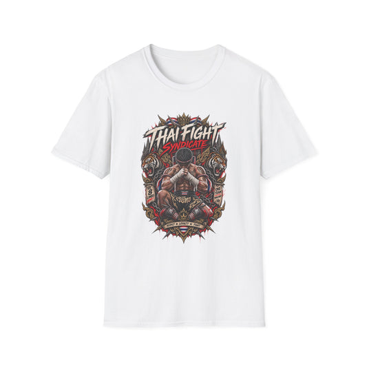 Thai Fight Syndicate T-Shirt weiß — Muay Thai Tiger Graphic Tee Geschenk