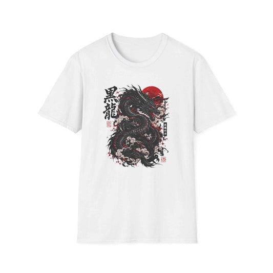 Black Dragon Kanji T-Shirt — Japanese Streetwear Drachen Herren Damen