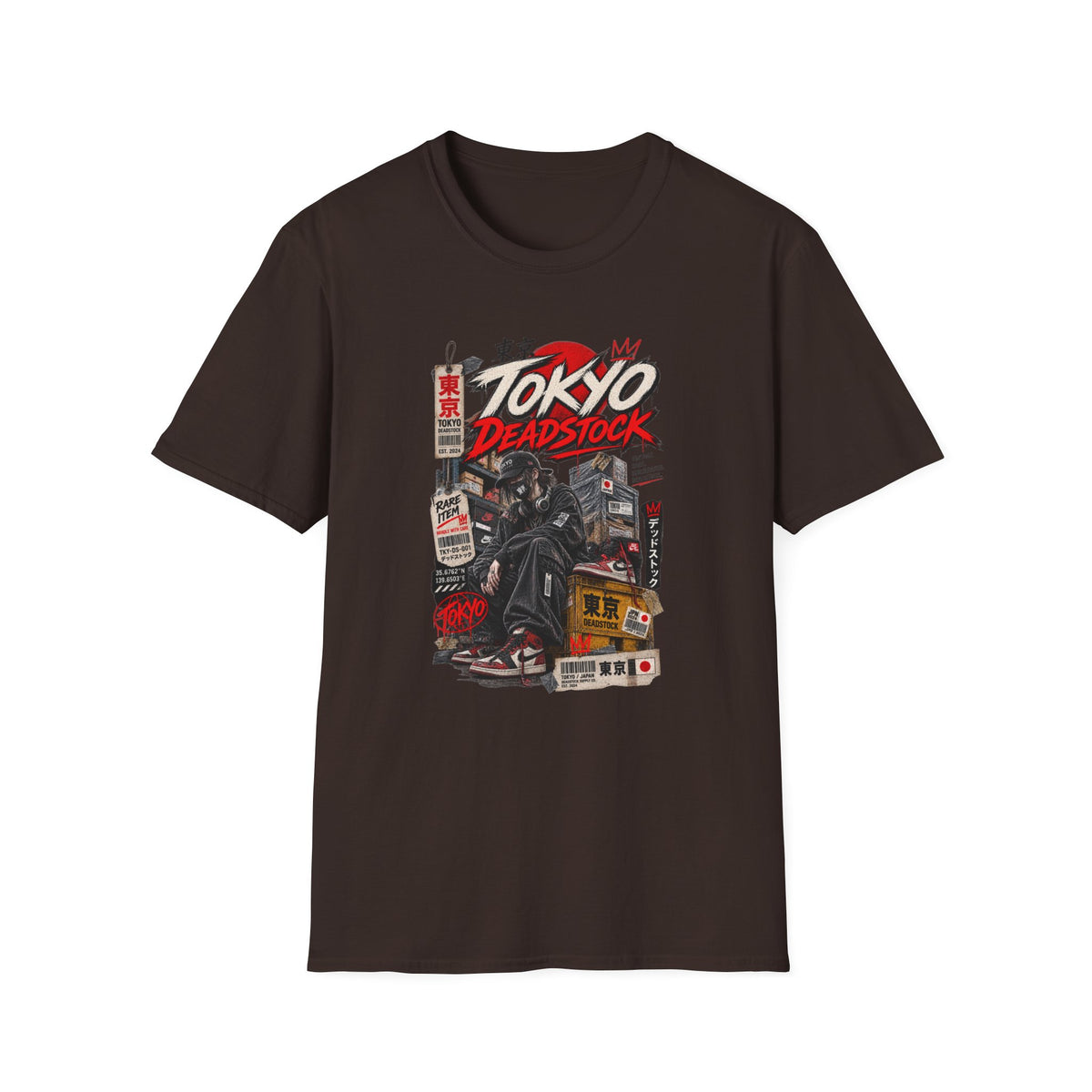 Falling Blossom Geisha T-Shirt Rückansicht — Geisha Kirschblüten Streetwear