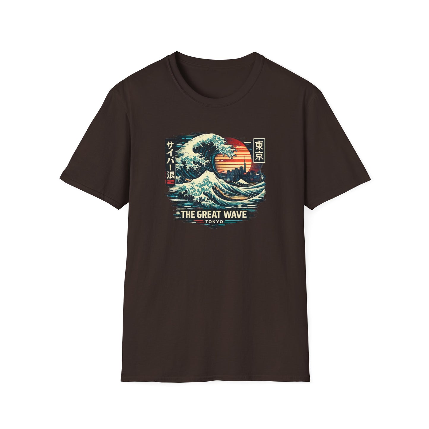 Great Wave Tokyo T-Shirt Dark Heather — Japanese Streetwear Vorderansicht