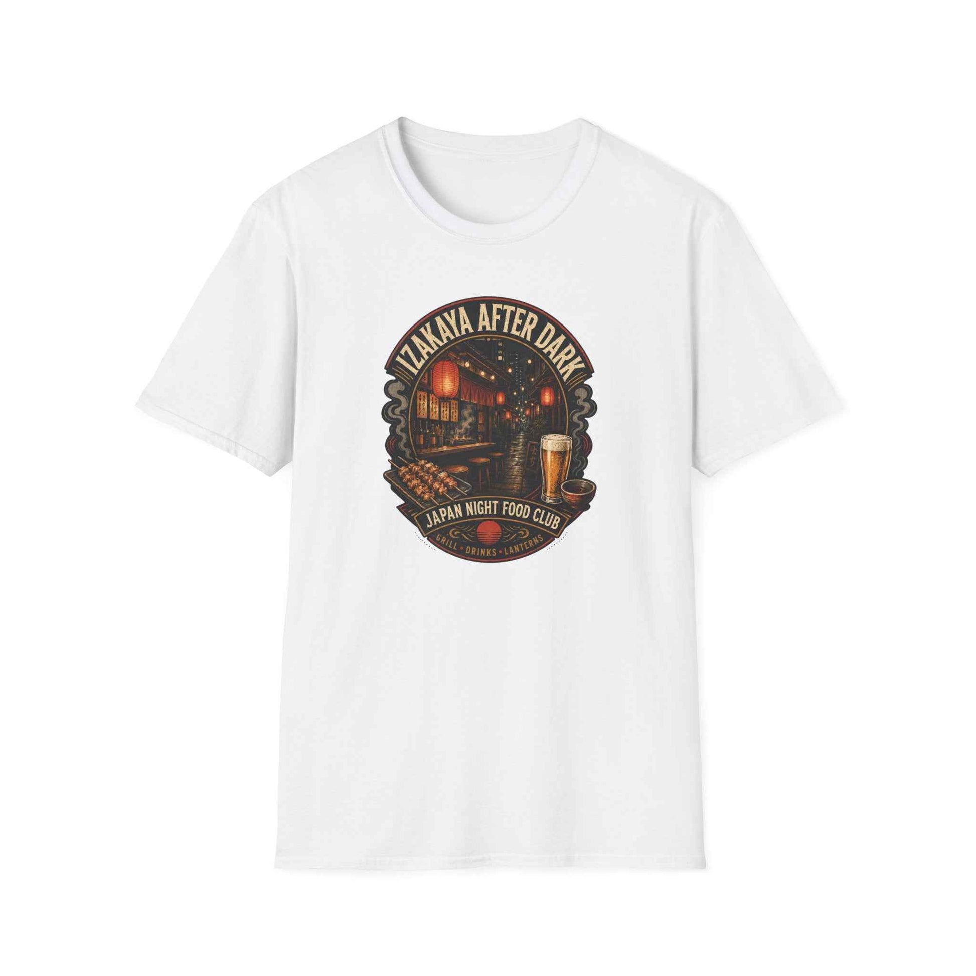 Izakaya After Dark T-Shirt weiß Japanese Streetwear Izakaya Food Graphic Tee Geschenk