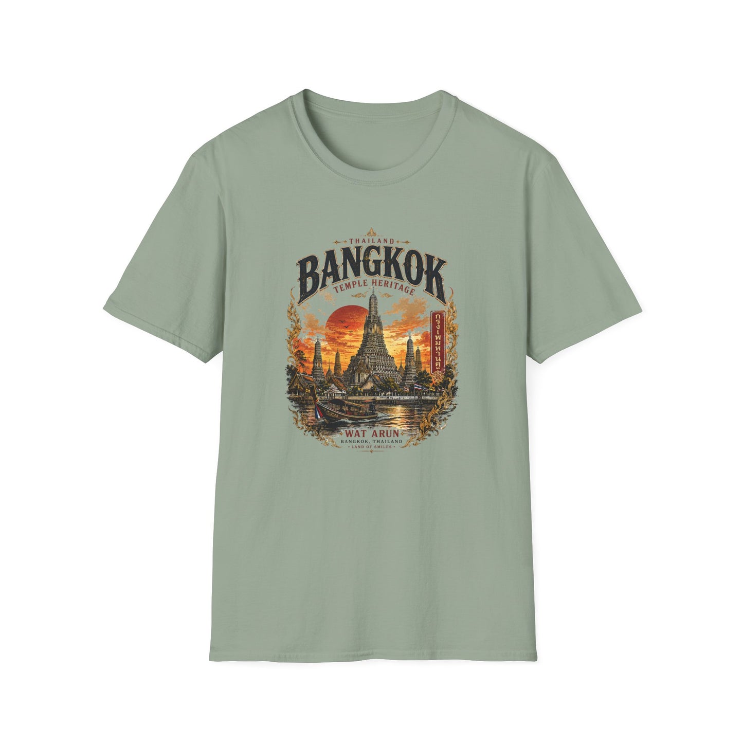 Wat Arun Tempel T-Shirt Bangkok Thailand Streetwear Vorderansicht