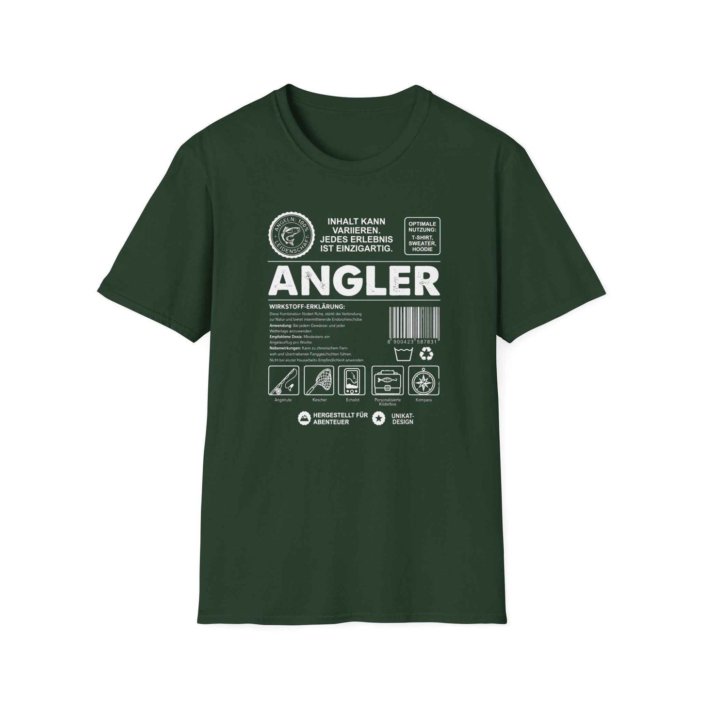 Wirkstoff Angler T-Shirt Herren – T-Shirt Größentabelle