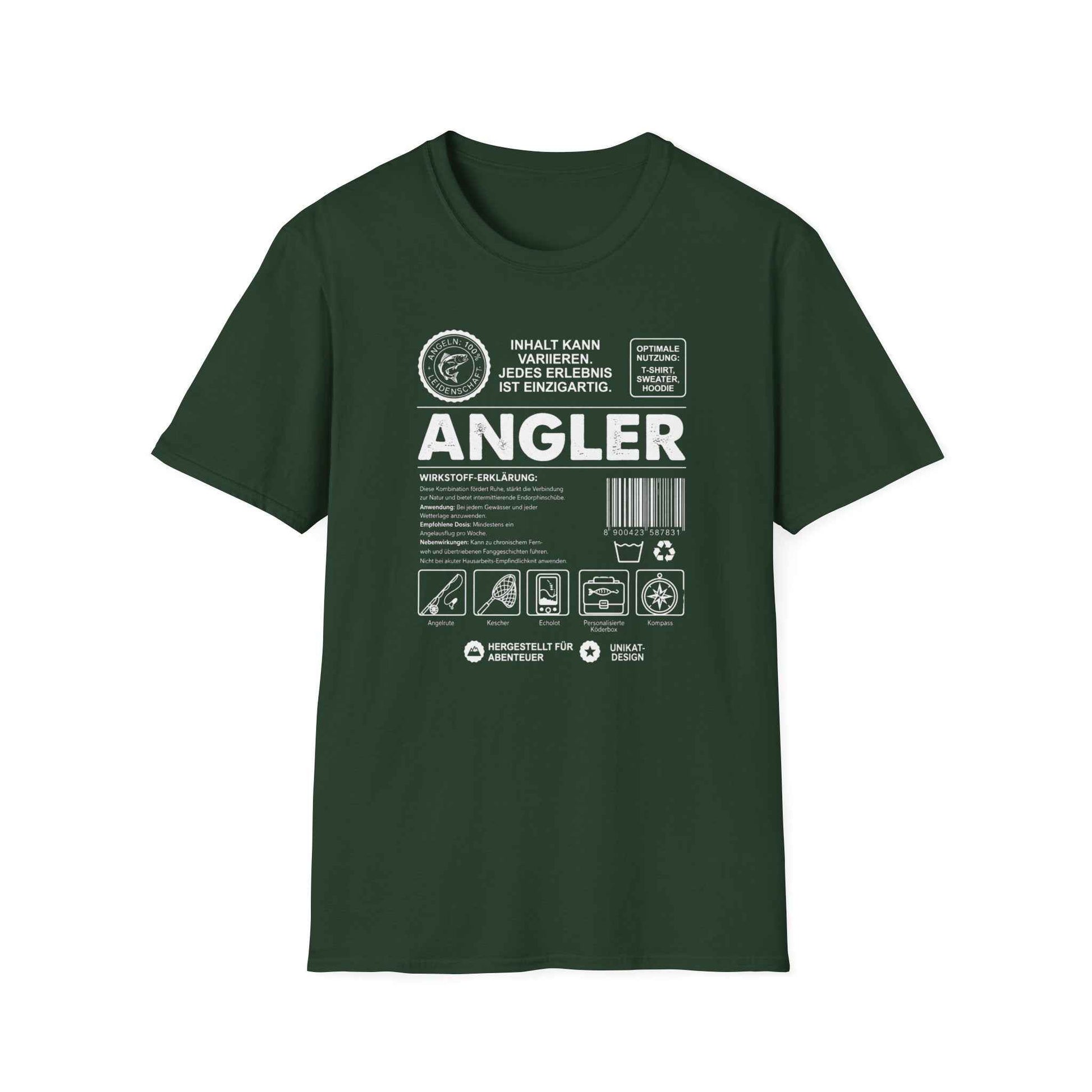 Wirkstoff Angler T-Shirt Herren – T-Shirt Größentabelle