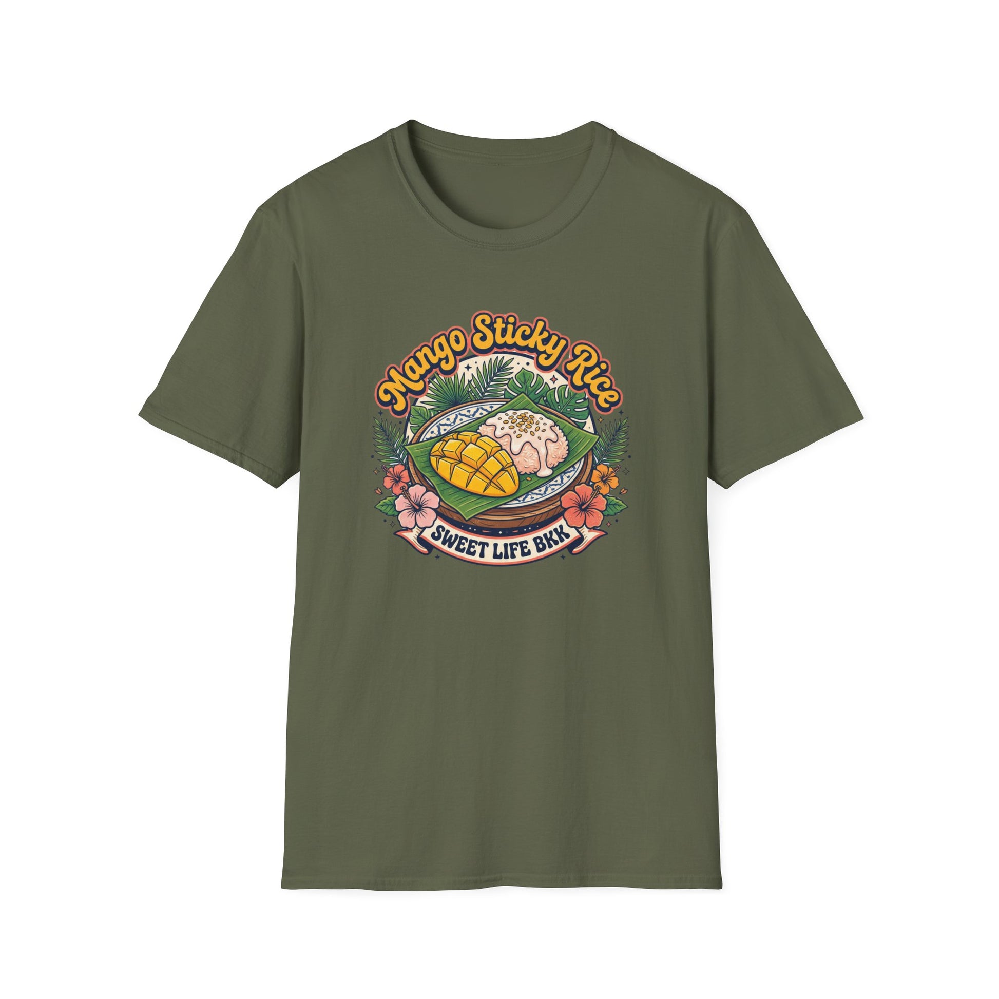 Mango Sticky Rice T-Shirt schwarz Thai Dessert Graphic Tee Streetwear