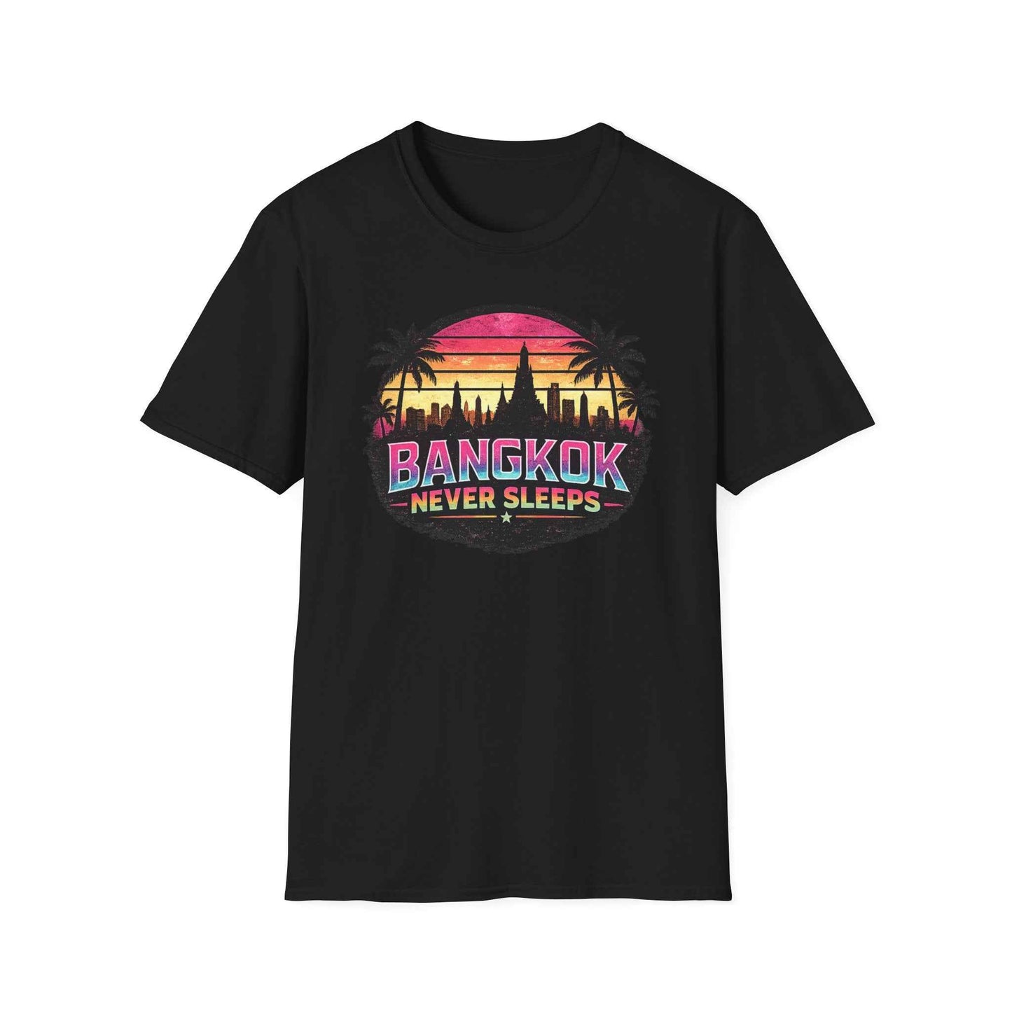 Bangkok Never Sleeps Designdetail Retro Sonnenuntergang Bangkok Skyline Nahaufnahme