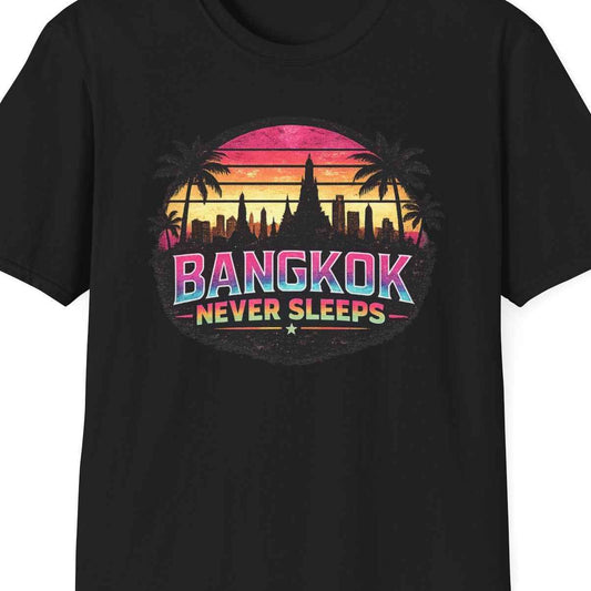 Bangkok Never Sleeps Designdetail Retro Sonnenuntergang Bangkok Skyline Nahaufnahme – Design Nahaufnahme