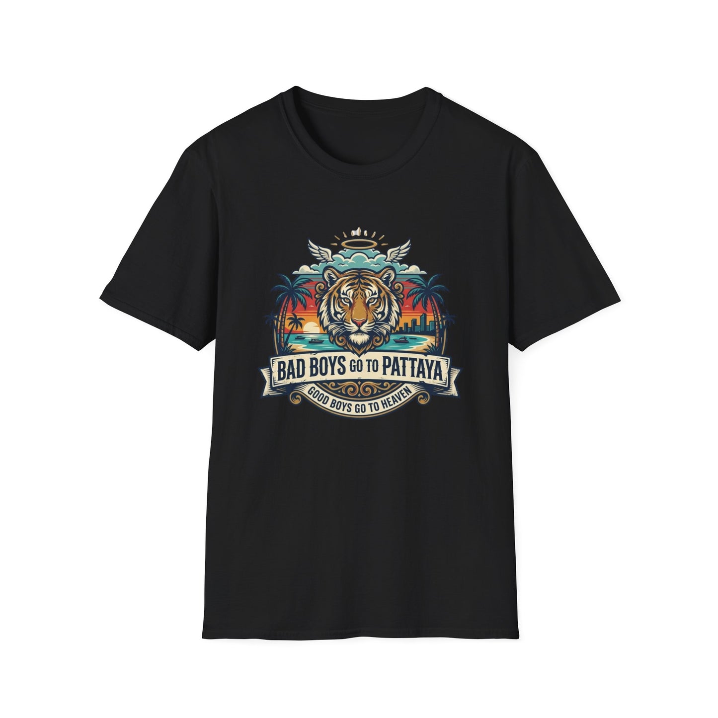 Thailand Tiger T-Shirt schwarz Pattaya Souvenir Streetwear Graphic Tee
