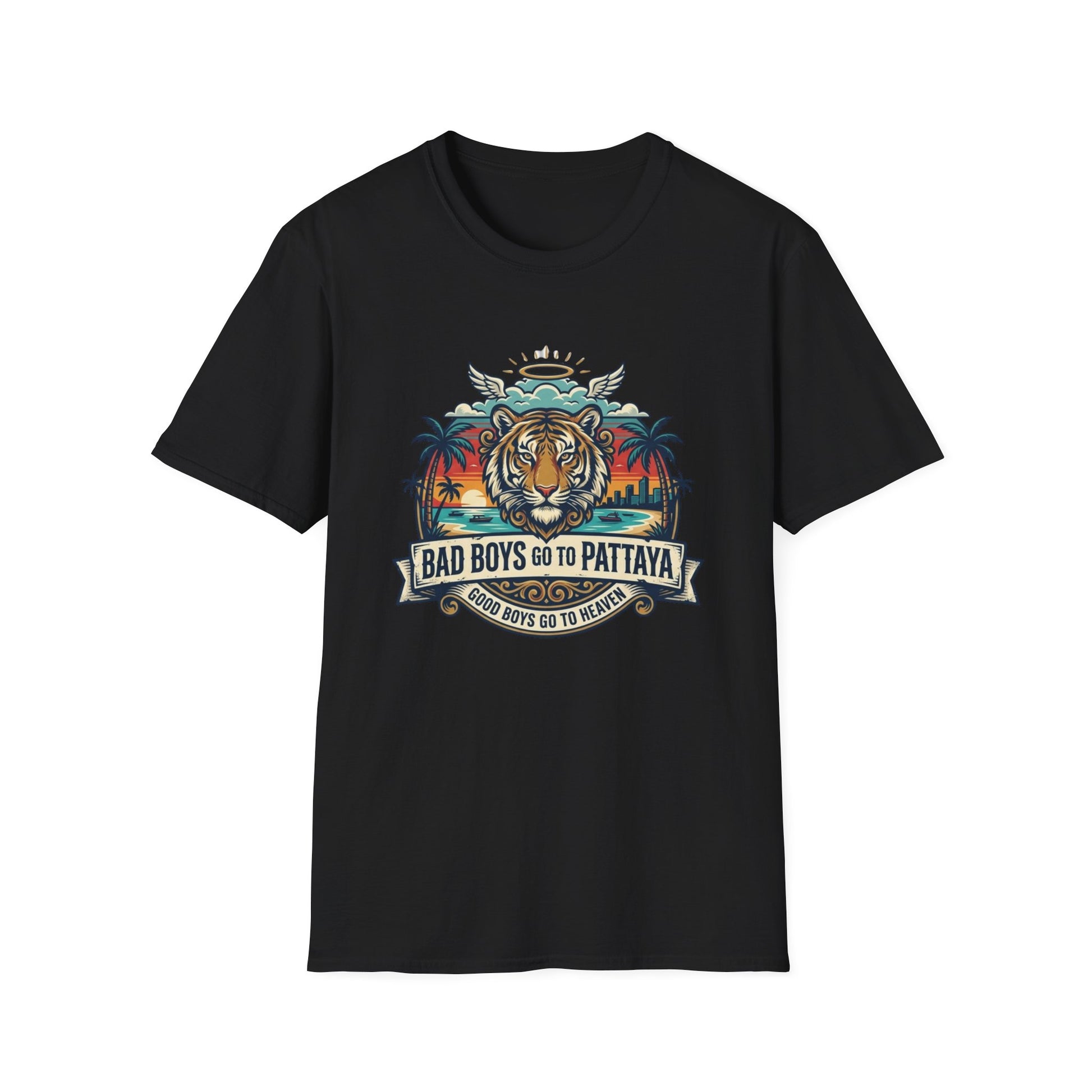 Thailand Tiger T-Shirt schwarz Pattaya Souvenir Streetwear Graphic Tee