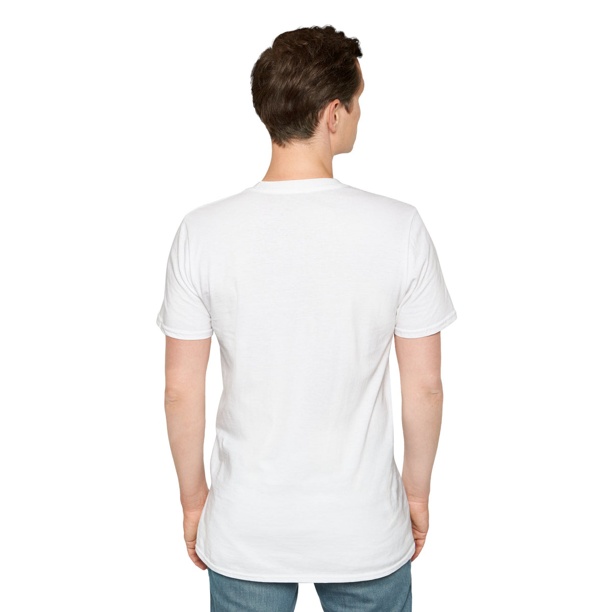 Fight or Die Muay Thai T-Shirt Rückansicht — weißes Unisex Shirt am Model