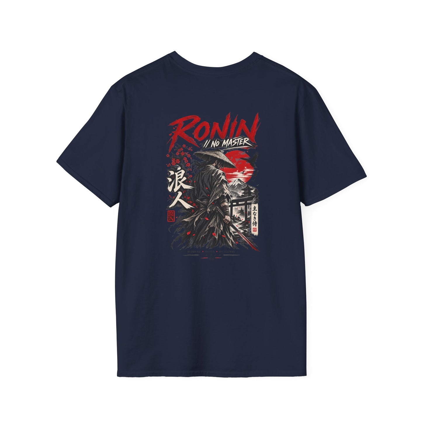 Ronin No Master T-Shirt Weiß Japanese Streetwear Samurai Graphic Tee Unisex Vorderansicht