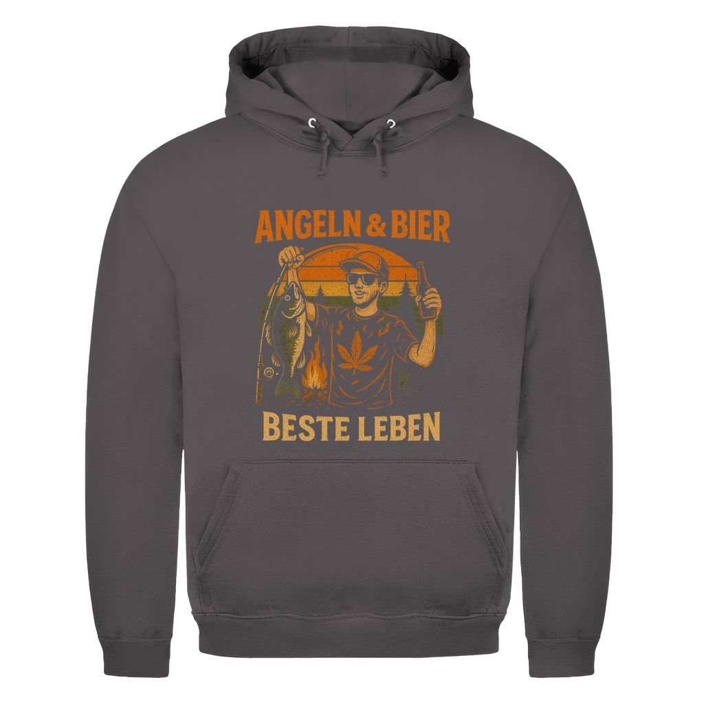 Herren Hoodie Angeln u bier – Hoodie Designdetail Nahaufnahme