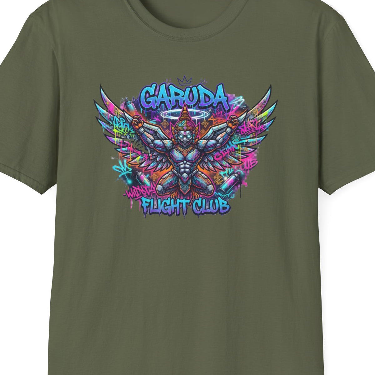 Military Green Garuda T-Shirt – Design Nahaufnahme