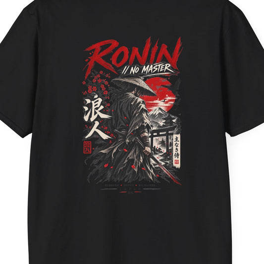 Ronin No Master T-Shirt schwarz — Samurai Japanese Streetwear Rückenprint