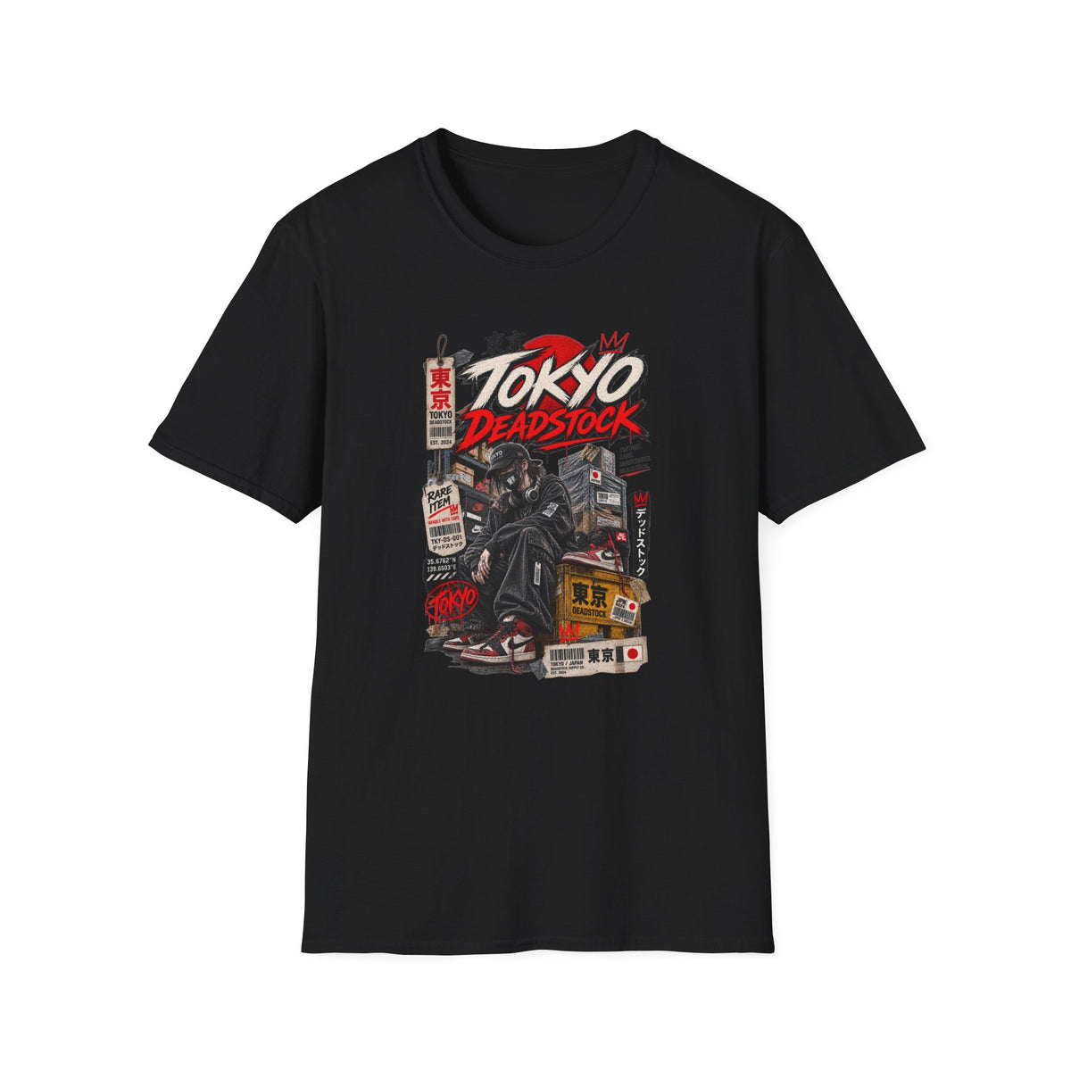 Falling Blossom Geisha T-Shirt Military Green — Japanese Streetwear Vorderansicht