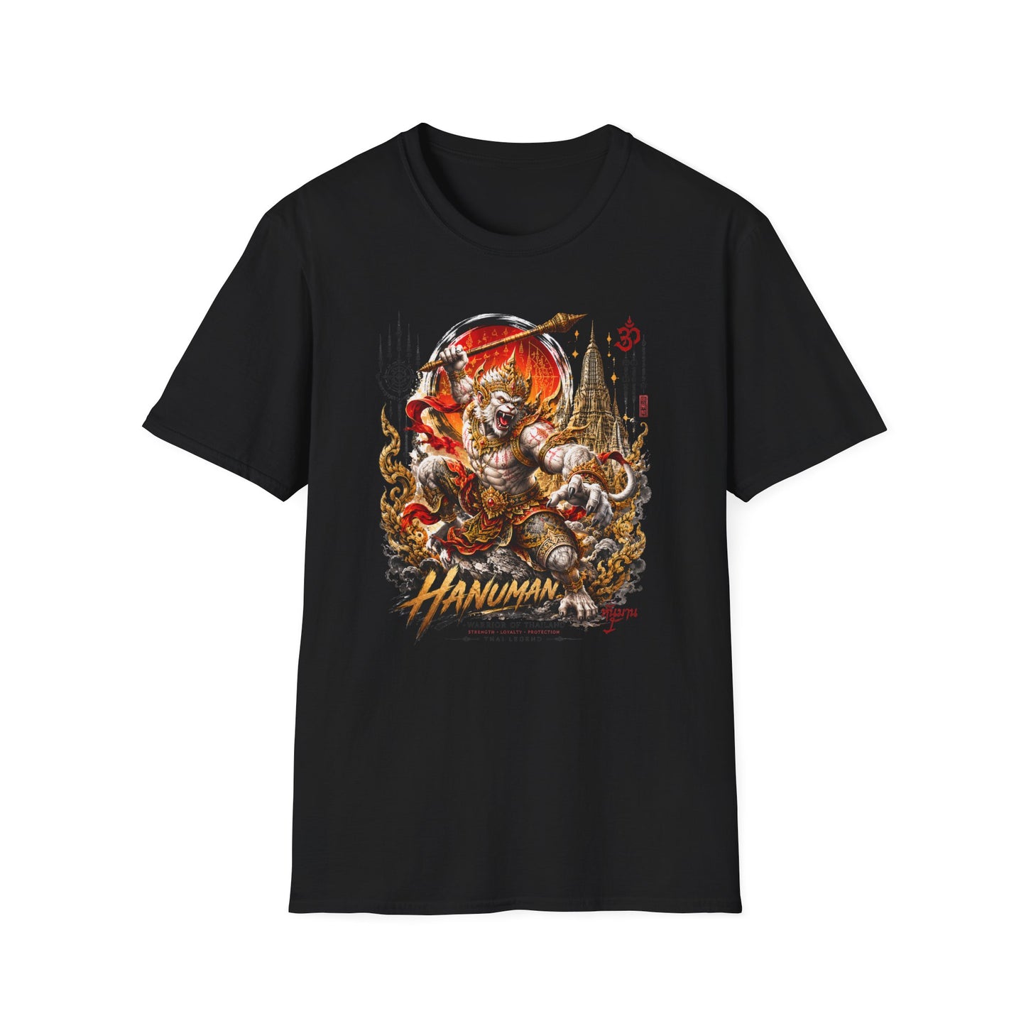 Hanuman T-Shirt Military Green — Sak Yant Thai Warrior Streetwear