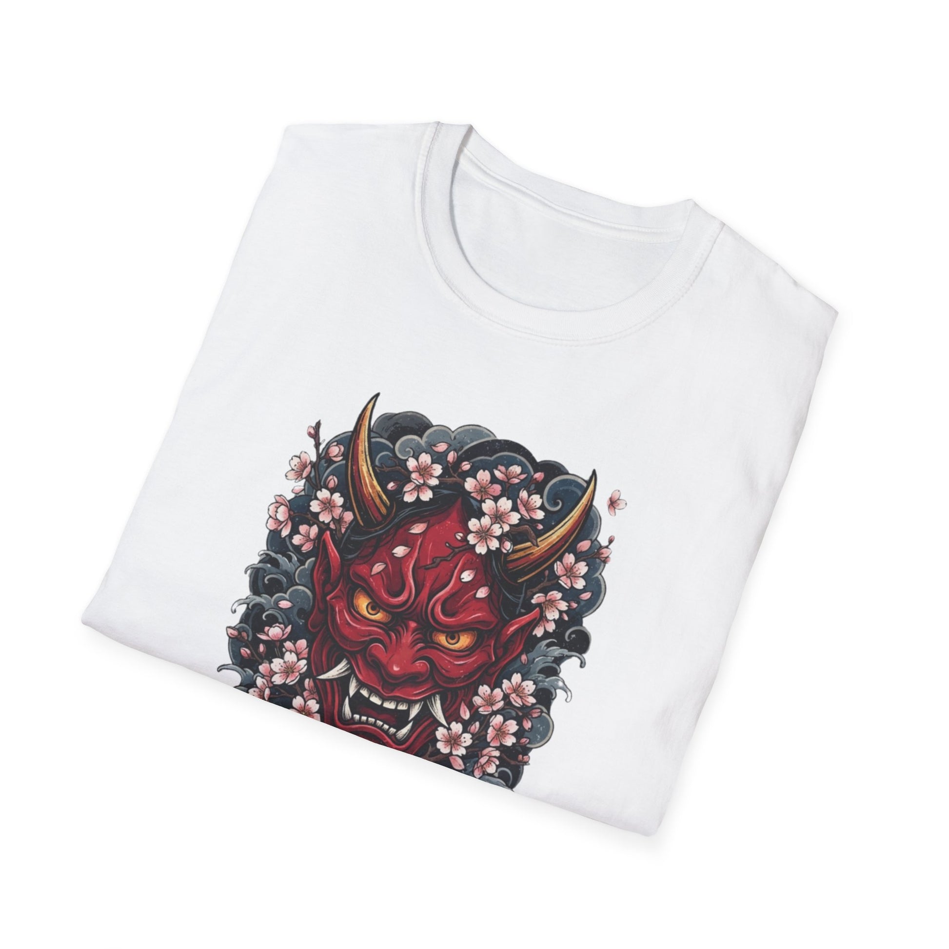 Hannya Maske Design Detail — Kirschblüten Irezumi Nahaufnahme