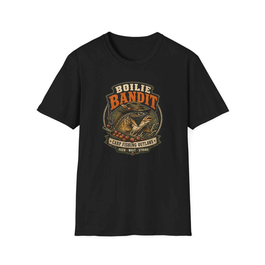 Boilie Bandit Angler T-Shirt – Karpfenangeln Vintage Badge, Geschenk für Angler