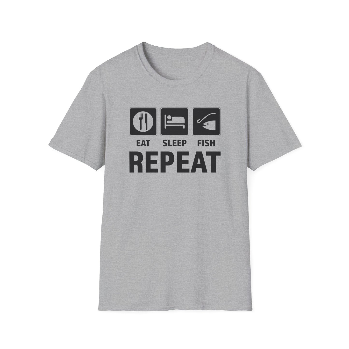 Eat Sleep Fish - Repeat – T-Shirt Rückansicht