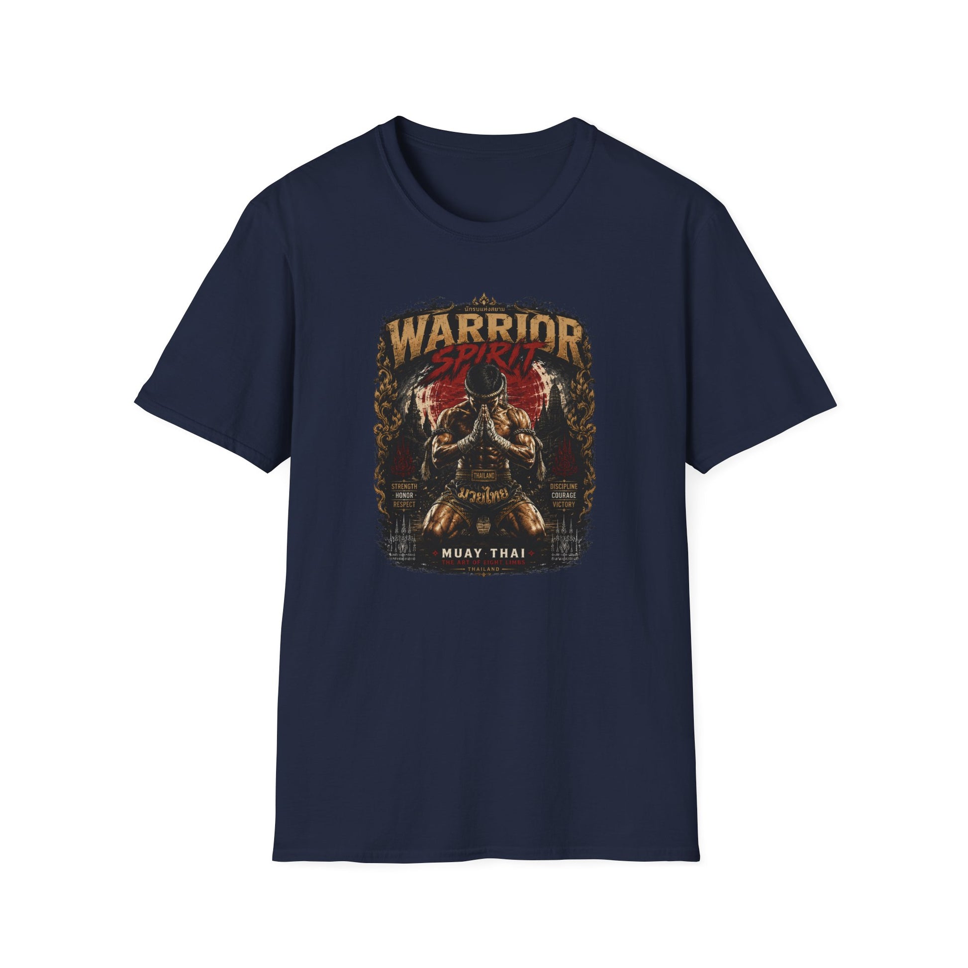 Thai Warrior T-Shirt Navy – Muay Thai Streetwear Vorderansicht