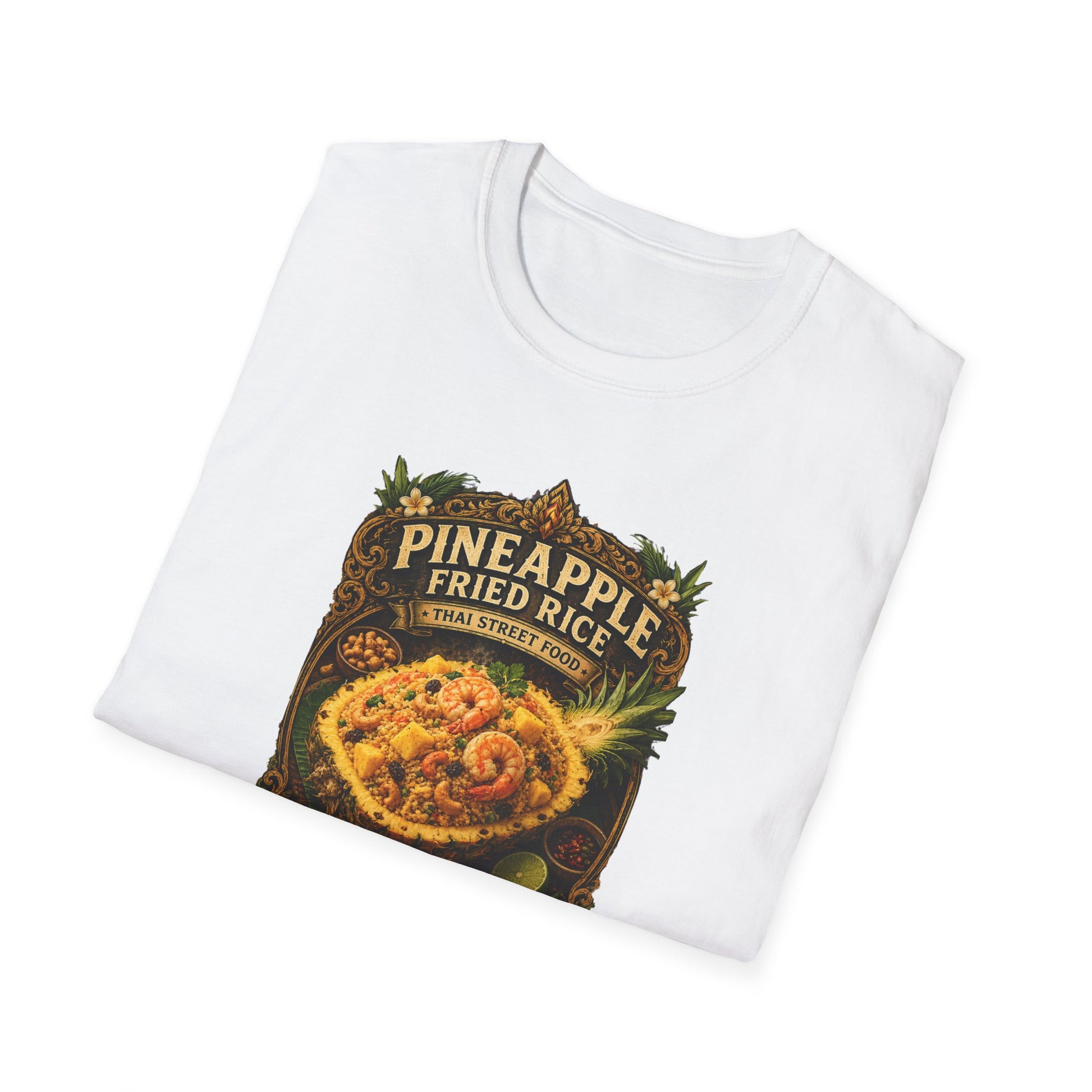Pineapple Fried Rice T-Shirt gefaltet — Thai Street Food Graphic Tee