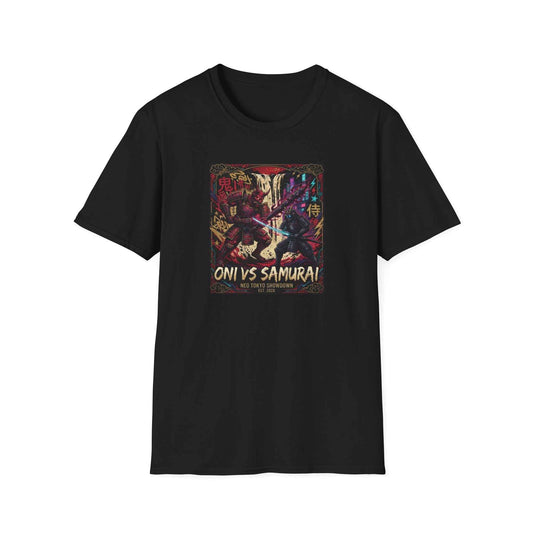 Oni vs Samurai T-Shirt – Japanese Streetwear Anime Kanji Herren Damen Unisex