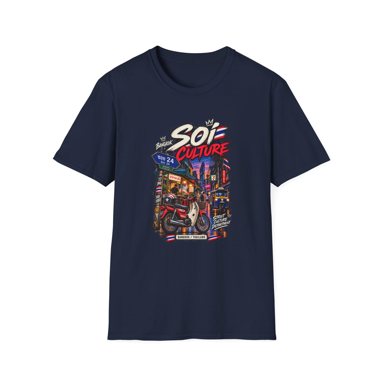 Bangkok Soi Culture T-Shirt Navy — Thai Streetwear Vorderansicht