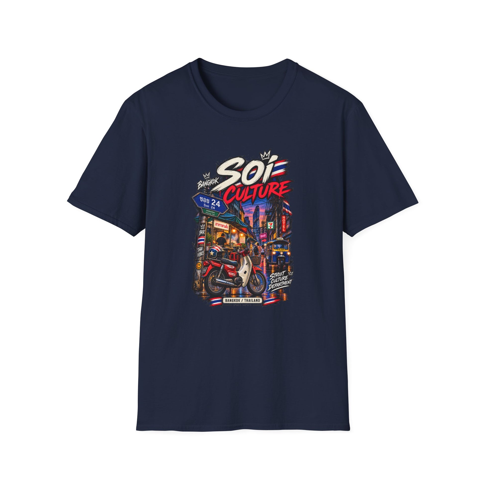 Bangkok Soi Culture T-Shirt Navy — Thai Streetwear Vorderansicht