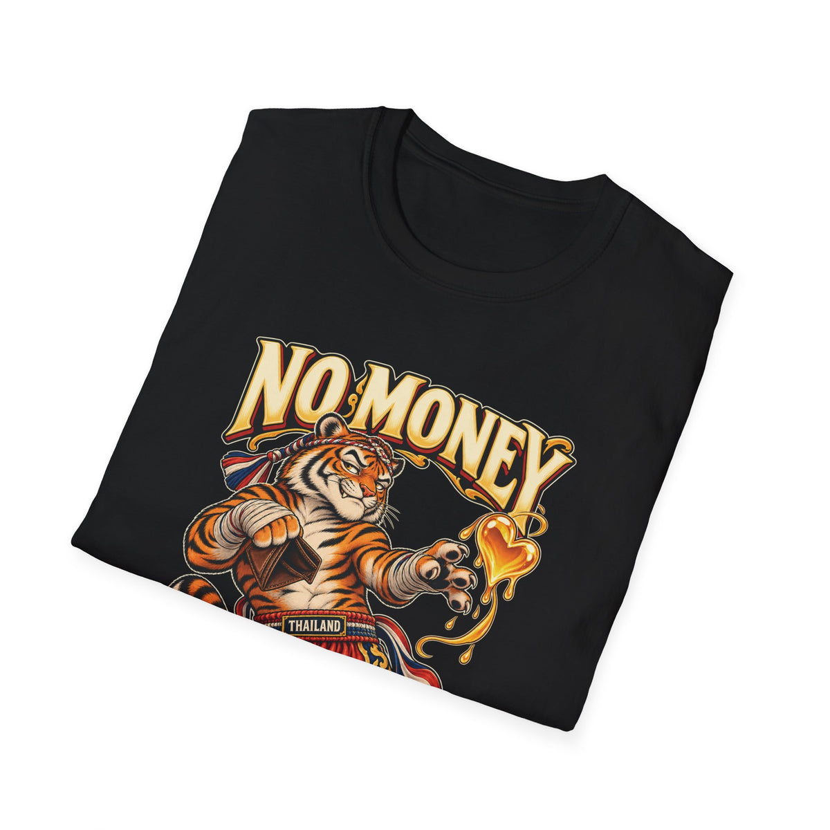 No Money No Honey – Thailand T-Shirt mit Muay-Thai-Tiger | Gildan 64000