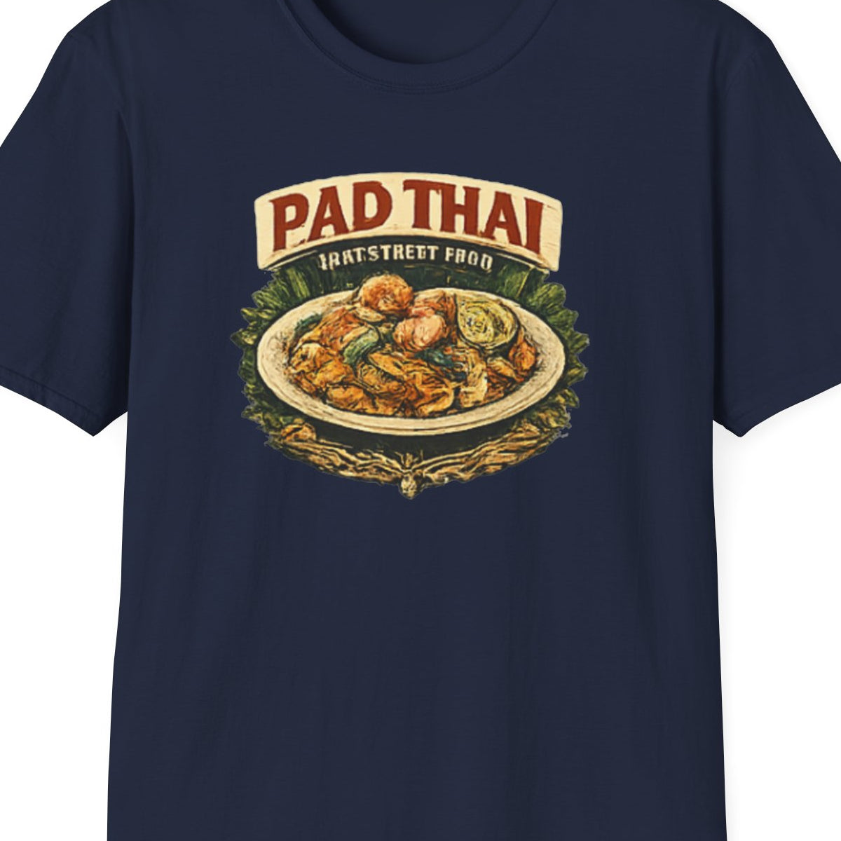 Navy Pad Thai T-Shirt – Design Nahaufnahme