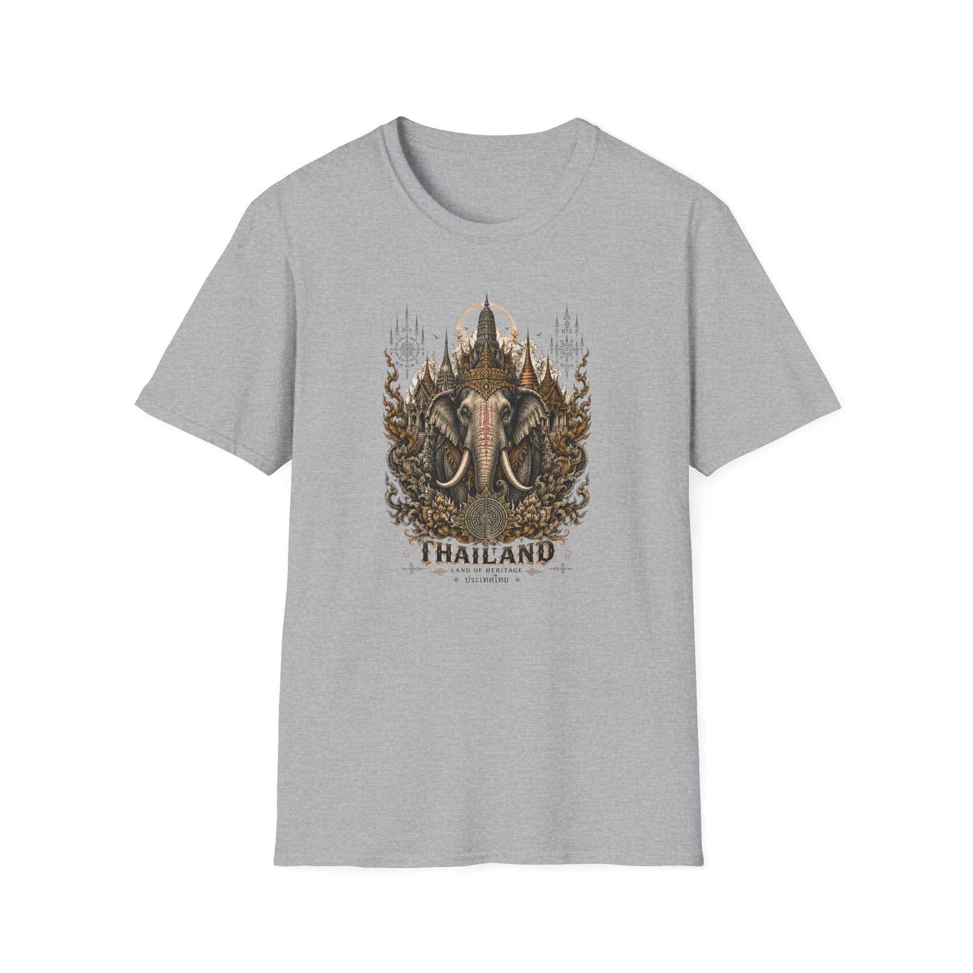 Thailand Elefant Design — goldener Tempel und Elefant, Thai Streetwear Artwork