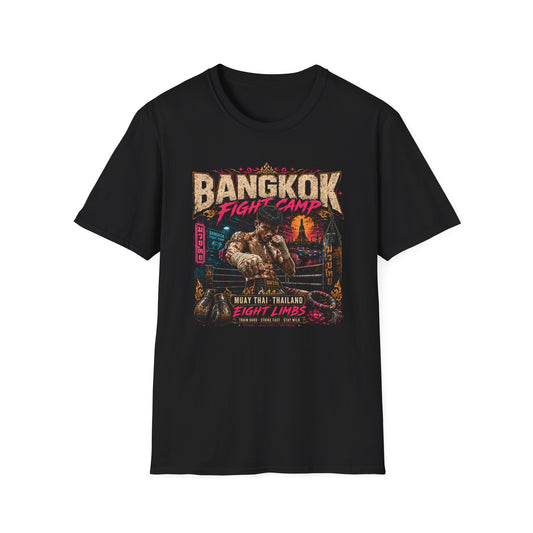 Bangkok Fight Camp T-Shirt schwarz Muay Thai Graphic Tee Streetwear Geschenk