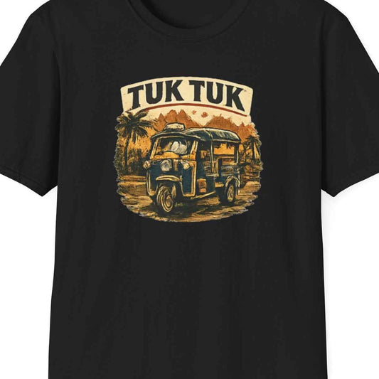 Tuk Tuk T-Shirt — Vintage Thailand Streetwear Retro Rikscha Motiv Herren Damen – Design Nahaufnahme