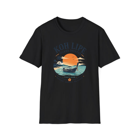 Koh Lipe Island Drifter Designdetail Longtail Boot Andaman Sonnenuntergang Vintage Travel Badge