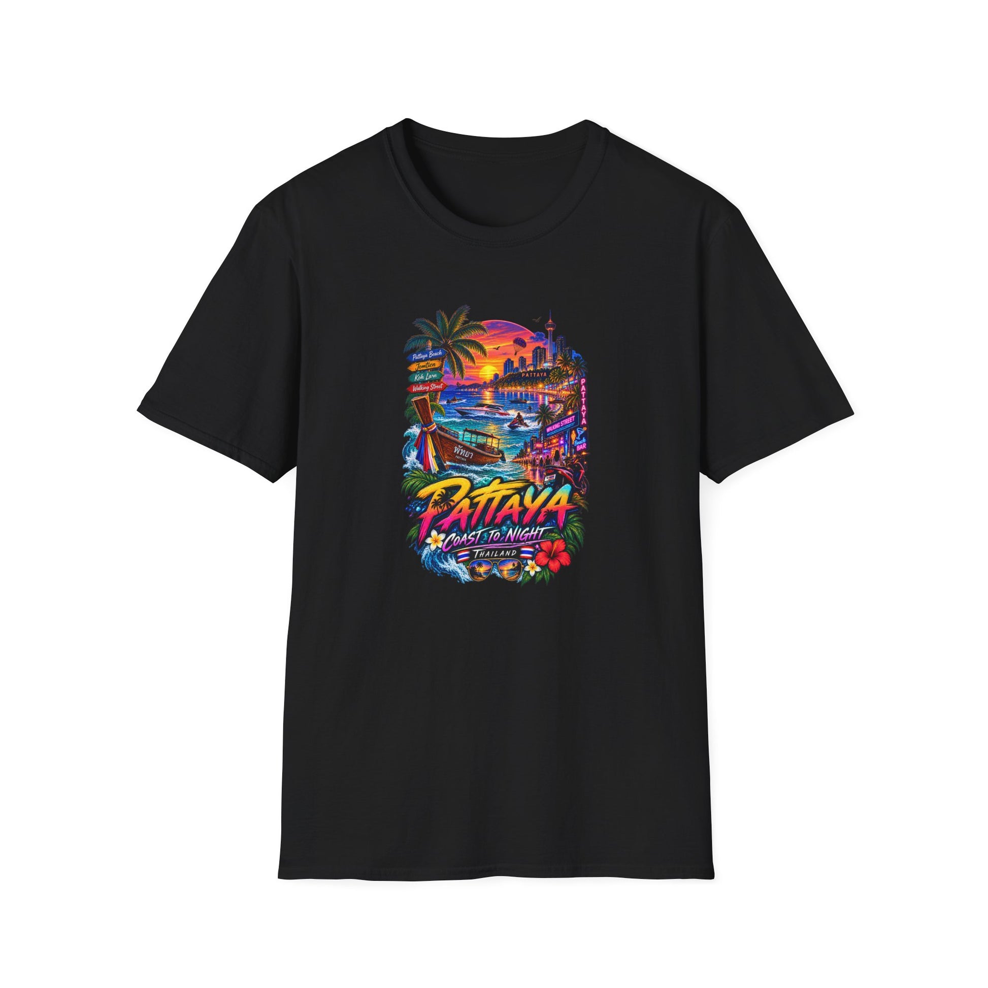 Pattaya Coast to Night T-Shirt Dark Heather — Streetwear Vorderansicht