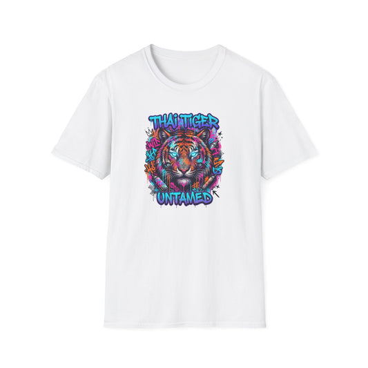 Thai Tiger Untamed T-Shirt weiß — Neon Tiger Streetwear Vorderansicht