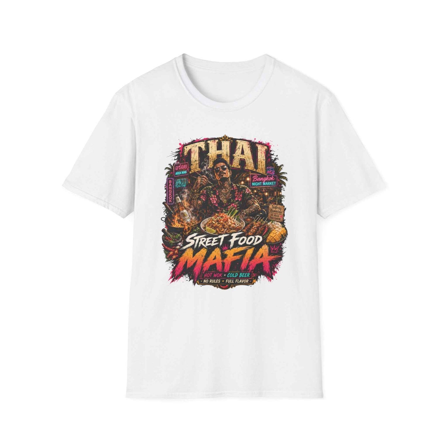 Thai Street Food Mafia T-Shirt weiß Thailand Foodie Pad Thai Bangkok Street Food Graphic Tee
