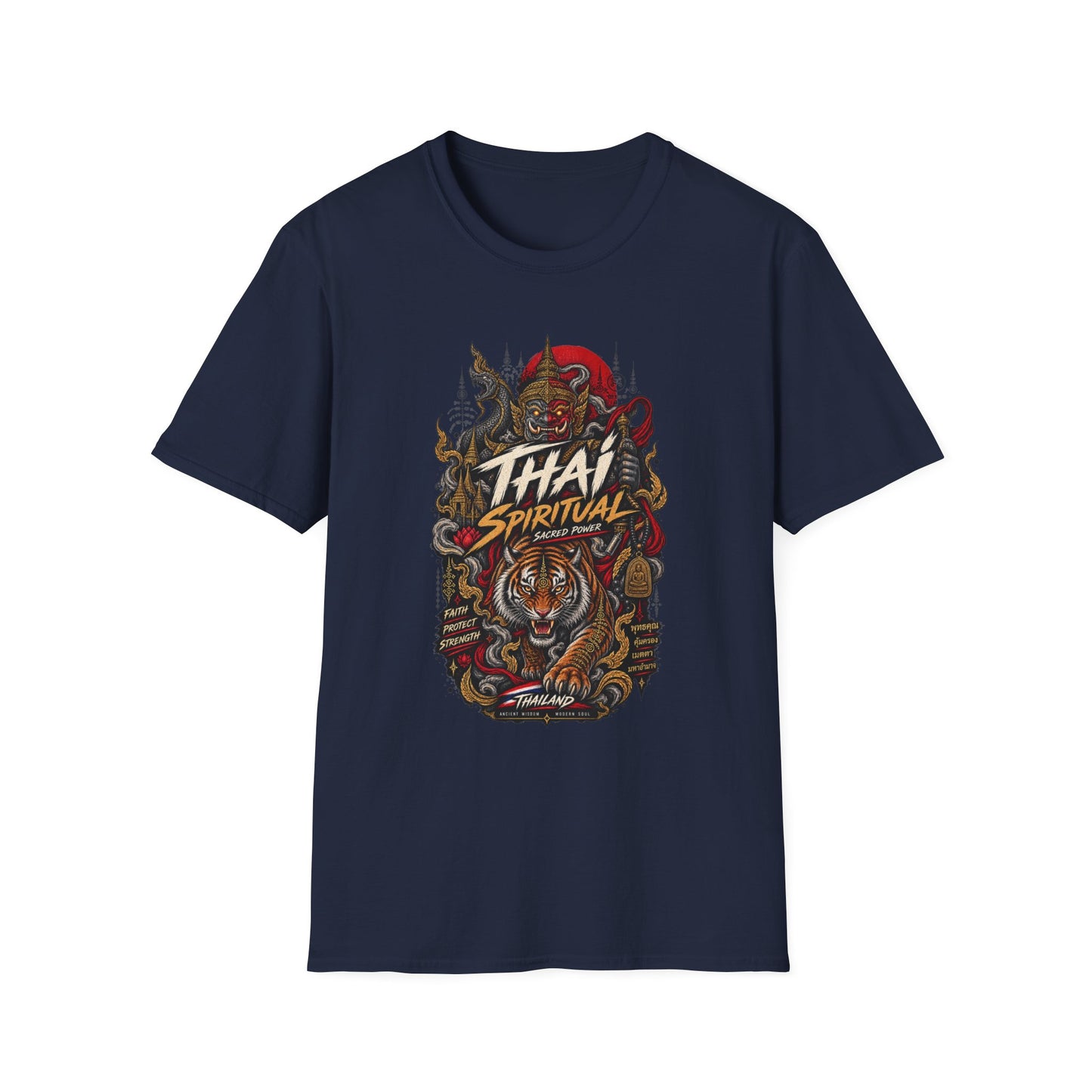 Thai Spiritual T-Shirt Navy - Thai Streetwear Vorderansicht