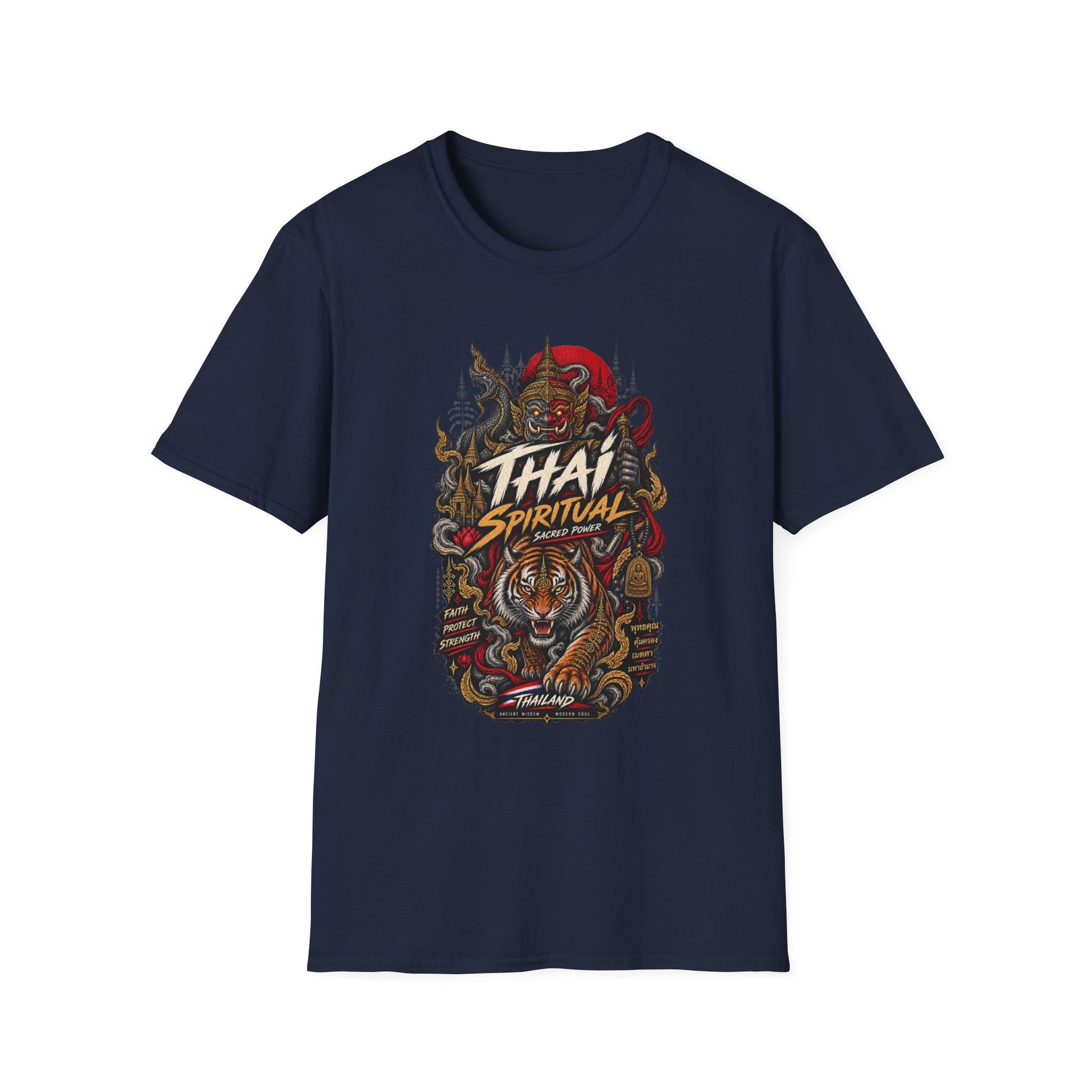 Thai Spiritual T-Shirt Navy - Thai Streetwear Vorderansicht