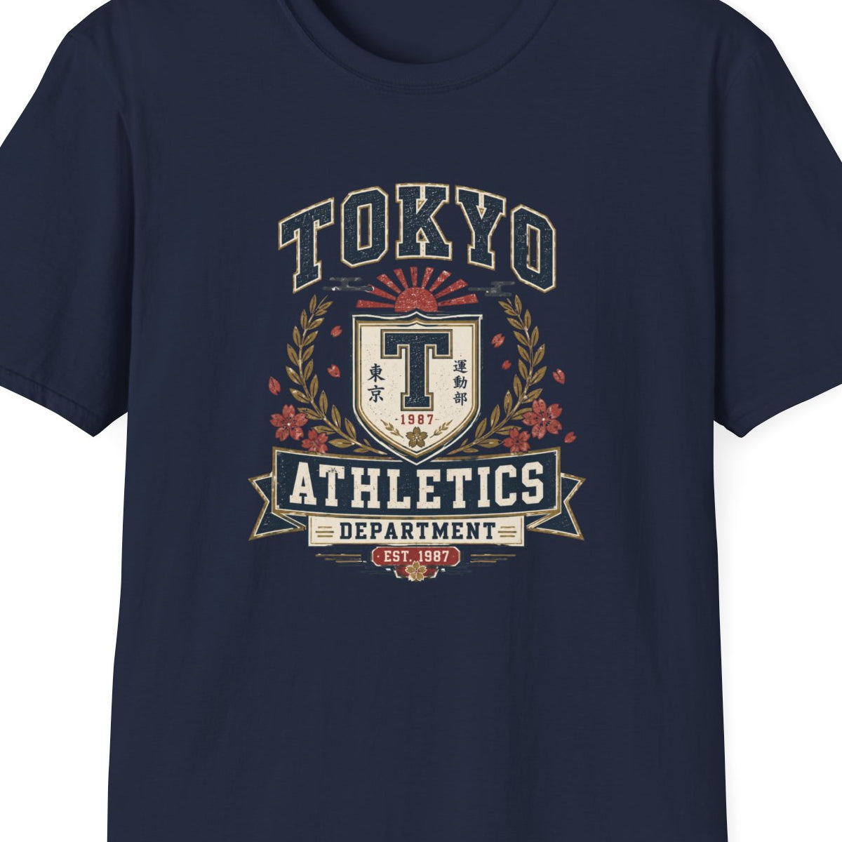 Black Tokyo Athletics Department T-Shirt – Design Nahaufnahme